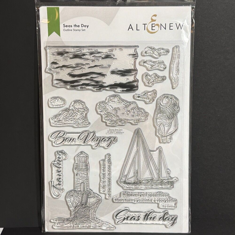 Altenew Seas the Day Sailing beach ocean lighthouse stamp set